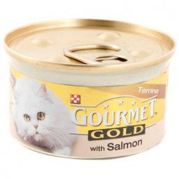 Консервы для кошек Gourmet Gold (лосось кусочки, 85 г.)- Цена 35рублей 