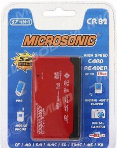 Картридер Microsonic CR82 57-in-1 внешний, красно-