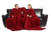 Плед-одеяло с рукавами, Сиамские близнецы (Цвет: Красный, Размер: 270х190 см.)
