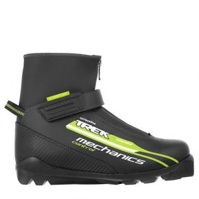 Ботинки лыжные TREK Mechanics Comfort SNS ИК (черный, лого салатовый) р.45