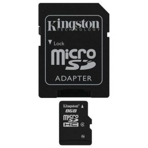 Карта памяти Kingston 8Gb microSDHC Class 4 (SDC4/8GB)