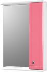 Зеркало-шкаф АкваМаста 22 правостороннее 50633 белый розовый со светильником АкваМаста