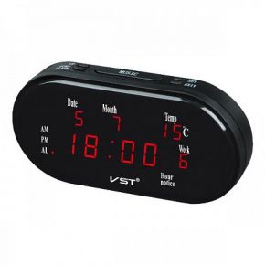 Часы-будильник настольный / настенный сетевой VST 801WX-1 + адаптер
