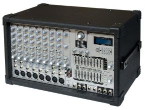 EUROSOUND FORCE-930USB Активный микшерный пульт 2x300 Вт @ 4 Ом, 2x200 Вт @8 Ом, 6 моно, 3 стерео, 8 предусил., МАСТЕР EQ, 24- бит. процессор эффектов, 16 программ, USB MP3-проигрыватель