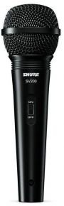 SHURE SV200-A микрофон динамический вокальный с выключателем и кабелем (XLR-XLR), черный