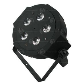 EURO DJ LED PAR-512 RGBWAU светодиодный прожектор, 5 х 12W LED RGBAW+UV (6 в 1), угол раскрытия 45°, DMX-512 (11 каналов)