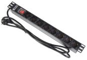 PROAUDIO PDU-8S Блок силовых розеток для распределения питания в рэковых шкафах и стойках. Имеет 8 розеток типа Schuko, установленных под углом 45°для удобного подсоединения штекеров. На лицевой стороне установлен выключатель-индикатор. Корпус выполнен из алюминия. Снабжен кабелем длиной 2 метра с вилкой. Рассчитан на максимальный ток 16A.