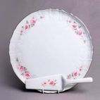 Тарелка для торта 32 см; "Бернадотте" декор "Бледные розы, отводка платина" E 5396021