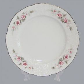 Набор тарелок мелких 25 см (6шт); "Бернадотте" декор "Бледные розы, отводка платина" E 5396021