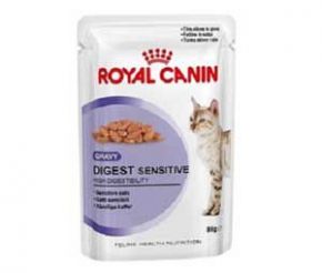 Влажный Корм Royal Canin (Роял Канин) Feline Health Nutrition Digest Sensitive Gravy Для Кошек с Чувствительным Пищеварением Аппетитные Кусочки в Соусе 85г Набор 12шт  .Royal Canin