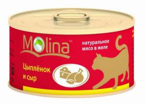 Molina (Молина) Консервы Для Кошек с Куринной Грудкой и Сыром 80Г Molina