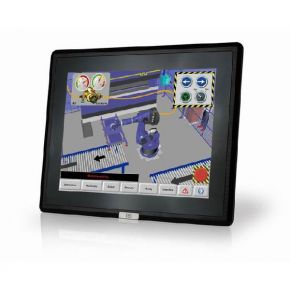 IEI DM-F12A/PC-R11   Промышленный 12" LCD монитор, разрешение 1024x768 XGA, яркость 600кд/м2, емкостный сенсорный экран, алюминиевая передняя панель I IEI