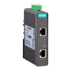 MOXA INJ-24-T   PoE+ инжектор, Gigabit Ethernet, мощность 30 Вт, пластиковый корпус, -40...+75C MOXA