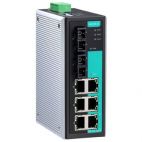 MOXA EDS-308-SS-SC   Промышленный 8-портовый неуправляемый коммутатор: 6 портов 10/100 BaseT Ethernet и 2 порта 100BaseFX (одномодовое волокно, разъем MOXA