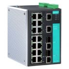 MOXA EDS-518A-T   Промышленный 18-портовый управляемый коммутатор: 16 портов 10/100 BaseT Ethernet, 2 комбо-порта 10/100/1000 BaseT Ethernet (RJ-45 +  MOXA