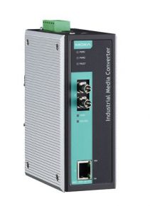 MOXA IMC-101-M-ST-T-IEX   Промышленный конвертер Ethernet 10/100BaseTX в 100BaseFX (многомодовое оптоволокно, разъем ST), релейный выход, -40...+75С,  MOXA