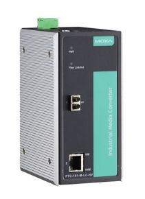 MOXA PTC-101-S-LC-LV   Промышленный конвертер Ethernet 10/100BaseTX в 100BaseFX (одномодовое оптоволокно, разъем LC), дублированный источник питания 2 MOXA