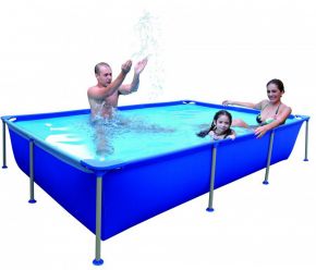 Бассейн RECTANGULAR STEEL FRAME POOLS прямоуголный бассейн со стальной рамой+фильтр-насос(300GAL) 258x179x66