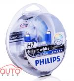 H7 Philips Crystal Vision 2шт + W5W 12V-55W 12972CVSM