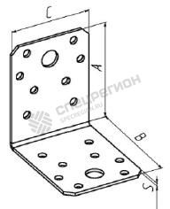 Уголок крепежный 70*70*55*2,0 мм оцинкованный