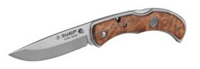 Нож 47714 Зубр "Премиум" Норманн складной, эргономичная рукоятка с деревянными накладками, 220мм/лез Зубр