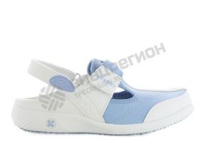 Туфли Сабо Oxypas Anais женские белые с голубыми вставками