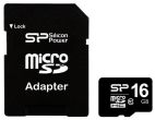 Накопители и жесткие диски SILICON POWER micro SDHC Card 16GB Class 10 + SD adapter