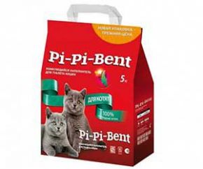 Наполнитель Для Котят Pi-Pi-Bent (Пи-Пи-Бент) Комкующийся Наполнитель 5кг Ламинированный Пакет (1*4)  Pi-Pi-Bent