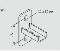 Седельный фланец (держатель) продольный SF L27  114*50*5 SaMontec