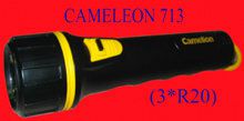 Фонарь 713 (3xR20) черный, Camelion