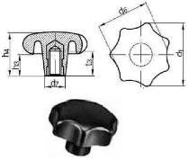 М 8 гайка звездообразная глухая (ручка), полиамид DIN6336K