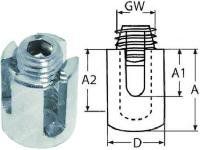 4мм зажим для троса крестовой с установочным винтом, нерж. сталь А4