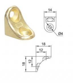 18*18*14мм уголок декоративный, латунь