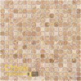 Мозаика на сетке Caramelle Emperador Light POL Pietrine настенная из камня бежевая 305х305х4мм (чип 15x15мм) Caramelle Mosaic