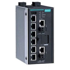 MOXA IEX-408E-2VDSL2-LV   Удлинитель Ethernet по технологии VDSL2 c функцией управляемого коммутатора: 6 портов 10/100 BaseT Ethernet, 2 VDSL2, питани MOXA