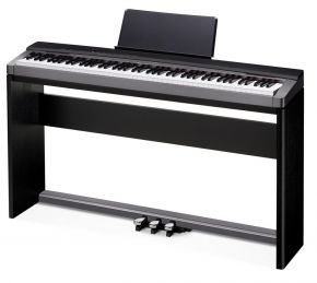CASIO Privia PX-150BK цифровое фортепиано, цвет черный, трех сенсорное взвешенное молоточковое действие, отделка слоновой кости, полифония: 128
