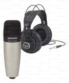 SAMSON C01/SR850 Студийный комплект: Микрофон C01 (40-18000 Гц, гипер кардиойда SPL 136 db), Наушники SR850 (32 Ом, 10Гц - 30кГц), бренд