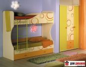 Детский гарнитур Фруттис c двухъярусной кроватью и шкафом