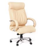 Кресло CHAIRMAN 420 кожа бежевая (кремовая)