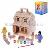 Мир деревянных игрушек Домик-Раскраска