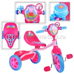 1Toy Велосипед Peppa 3-х кол., розовый по 4 шт в коробке