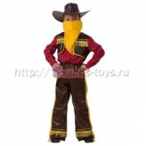 Батик Карнавальный костюм "КОВБОЙ"  желтый  (рубаха с жилетом,брюки,бандана, шляпа, набор ковбой) (