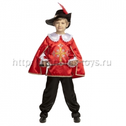 Батик Карнавальный костюм Мушкетер красный р.36