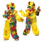Батик Карнавальный костюм " Клоун сказочый" (комбинезон, берет, внутренний каркас, парик, нос) Сказоч