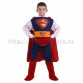 Батик Карнавальный костюм д/м  "Супермен" (куртка,брюки,плащ,сапоги,пояс,накидка) зв. маскарад р
