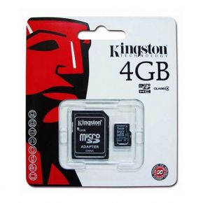 Карта памяти MicroSDHC 4 Gb Kingston class 4 SDC4/4GB Kingston