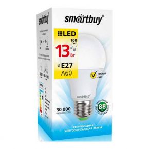 Светодиодная лампа Smartbuy E27 / A60 / 13Вт/теплый SBL-A60-13-30K-E27-A Smartbuy