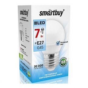 Светодиодная лампа Smartbuy E27 / G45 / 7Вт/холодный SBL-G45-07-40K-E27 Smartbuy