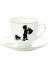 Кофейная чашка с блюдцем форма "Ландыш", рисунок "Хлопоты", серия "Силуэты", Императорский фарфоровый завод м
