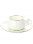 Чашка с блюдцем чайная форма "Билибина", рисунок "Золотой кантик", Императорский фарфоровый завод Тульские самовары